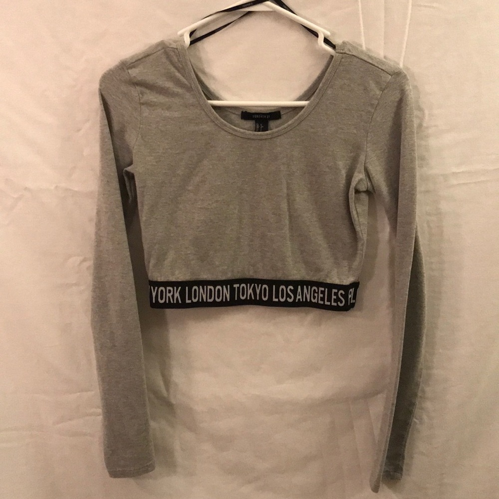 Gray Crop Top